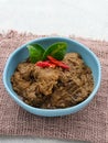 Rendang, Rendang Daging Sapi, Beef stew traditional food from Padang, Indonesia. Close up. Royalty Free Stock Photo