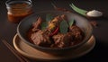 Rendang Indonesian Traditional Food with Herbs and Spices