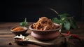 Rendang is an Indonesian West Sumatra Minangkabau spicy meat, commonly beef