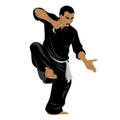 Vector of Silat Using Karambit Weapon - Pose 1