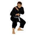 Vector of Silat Using Karambit Weapon - Pose 4