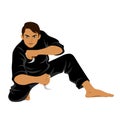 Vector of Silat Using Karambit Weapon - Pose 3