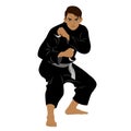 Vector of Silat Using Karambit Weapon - Pose 5