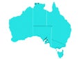 Blue Australia map