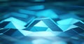 Render with blue metallic triangles background, soft focus Royalty Free Stock Photo