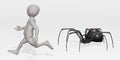 Render of Cartoon Character with Black Window Spider Royalty Free Stock Photo