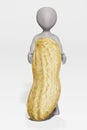 Render of cartoon character with Peanut Royalty Free Stock Photo