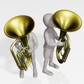 Render of Cartoon Character with Tuba