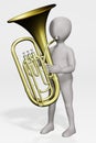 Render of Cartoon Character with Tuba