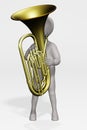 Render of Cartoon Character with Tuba