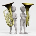 Render of Cartoon Character with Tuba