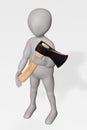 Render of Character with Axe Royalty Free Stock Photo