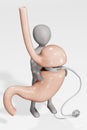Render of Character with Human Stomach with Gastric Band