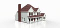 Render of a classic American country house. 3d illustration Royalty Free Stock Photo