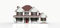 Render of a classic American country house. 3d illustration Royalty Free Stock Photo