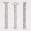Render of Columns Doric, Ionic and Corinthian Royalty Free Stock Photo