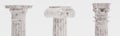 Render of Columns Doric, Ionic and Corinthian