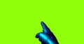 Render cyber hand pointing finger forward on chroma key background