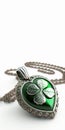 Render of Ethnic Green Clover Heart Pendant And Copy Space. St Patricks Day Concept