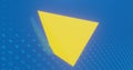 Render with glowing yellow pyramid on blue background