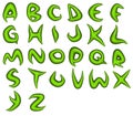 Render of green bio eco alphabet fonts