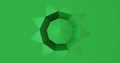 Render with green rotating geometric shape