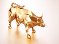 Render illustration of golden bull