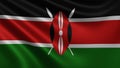 Render of the Kenya flag flutters in the wind close-up, the national flag of Kenya flutters in 4k resolution, close-up Royalty Free Stock Photo