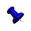 Render of a large blue push-pin Royalty Free Stock Photo