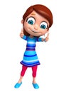 Render of Little Girl with thums up pose Royalty Free Stock Photo