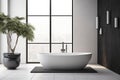 Render luxury room apartment bathtub tub interior designer nobody bathroom bath house modern home Royalty Free Stock Photo