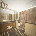 Render of the luxury toilet