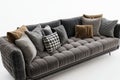 render of modern sofa with cushions, Contemporary sofa adorned with soft cushions Royalty Free Stock Photo