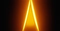 Render with neon bright yellow changing triangle