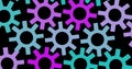 Render with purple blue rotating gears