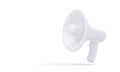 Render realistic white plastic megaphone isolated on white background. Vector illustration Royalty Free Stock Photo