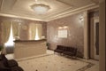 Render of the reception hall Royalty Free Stock Photo