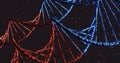 Render with a red DNA spiral turning into a cybernetic Royalty Free Stock Photo