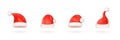 Render santa hats. 3d claus cap modern traditional christmas hat for head in winter, xmas party festive noel creative