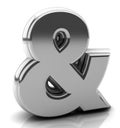 Render silver ampersand