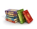 Render of stack old colorful school books