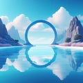 render Surreal pastel landscape