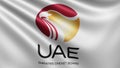 Render of the United Arab Emirates cricket board flag waving in the wind, United Arab Emirates cricket board flag waving