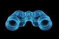 Rendered blue xray transparent binoculars Royalty Free Stock Photo