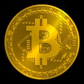 Rendered golden bitcoin