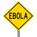 Yellow road sign warning for Ebola