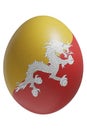 Rendered easter egg with a flag of Bhutan Royalty Free Stock Photo