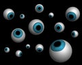 Rendered eyeballs on black Royalty Free Stock Photo