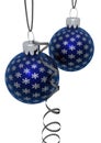 Rendered Hanging Blue Ornaments