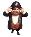 Rendered illustration of pirate funny pose Royalty Free Stock Photo